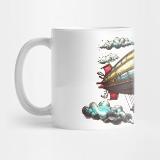 Fantasy Steampunk Flying Zepplin Mug